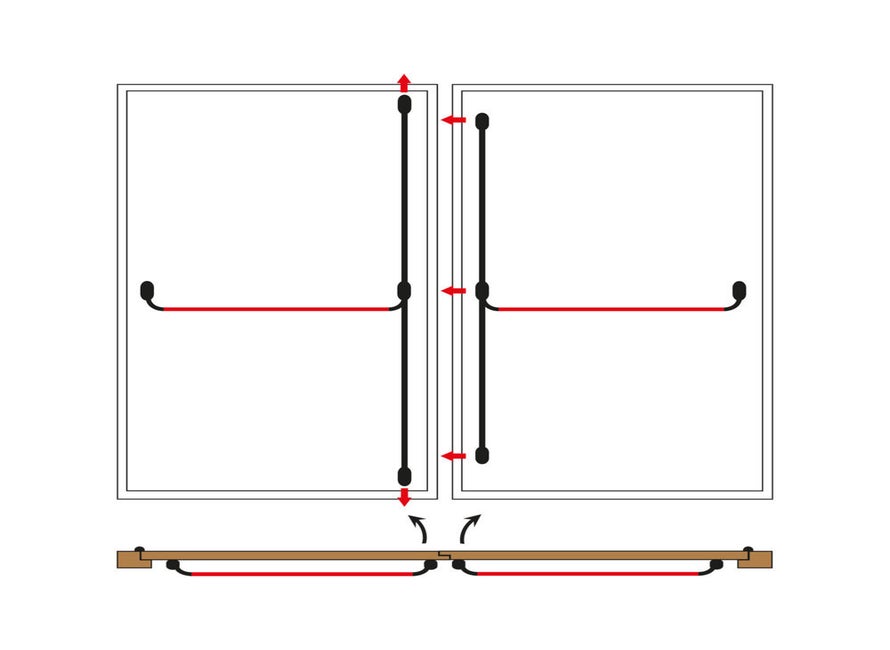 Cisa FAST PUSH dubb.deur 3+2 p. L/R
