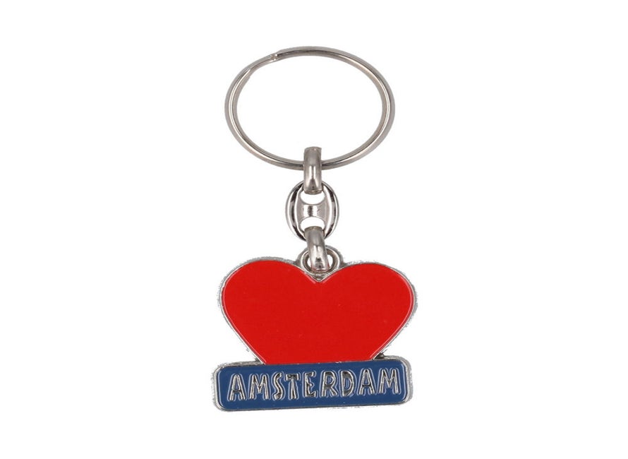 Sleutelhanger Hartje Amsterdam rood