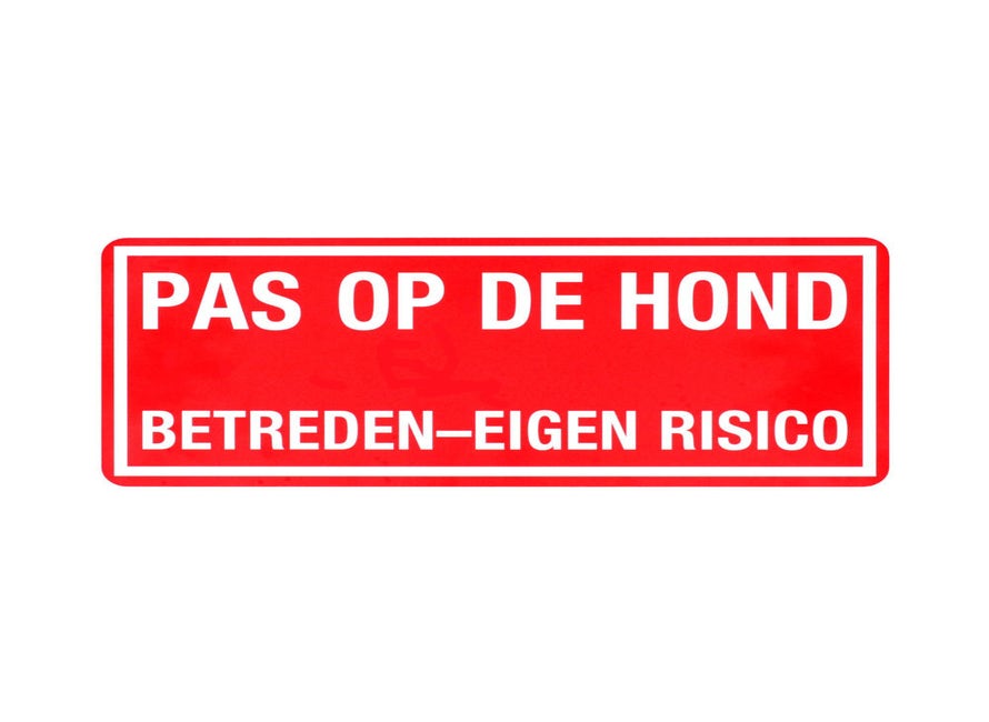 Bord Z147 Pas Op De Hond