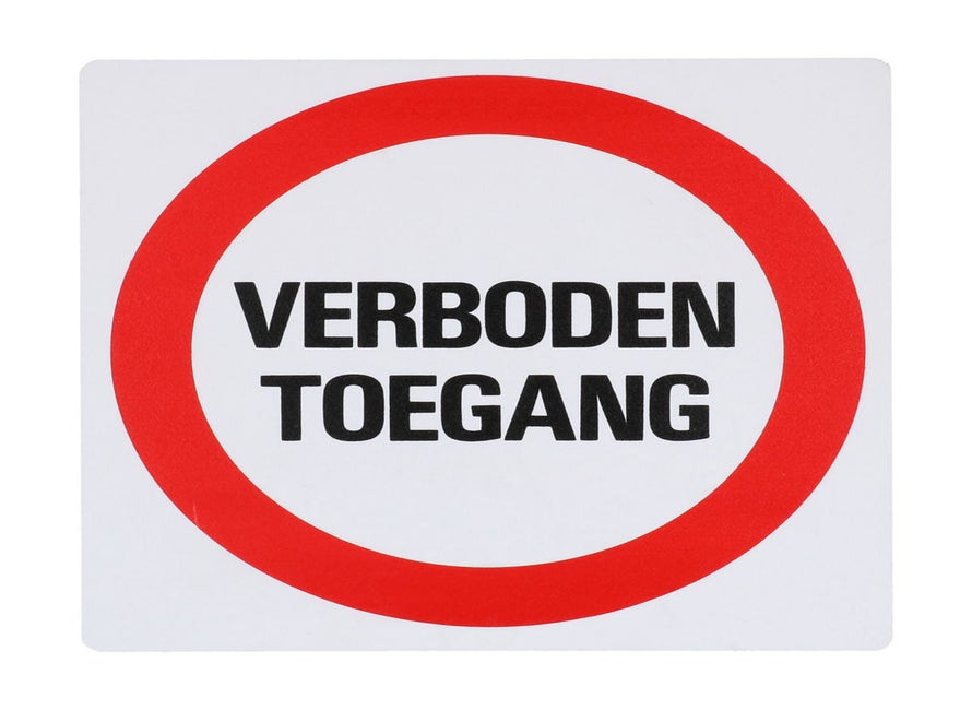 Bord Z159 Verboden Toegang