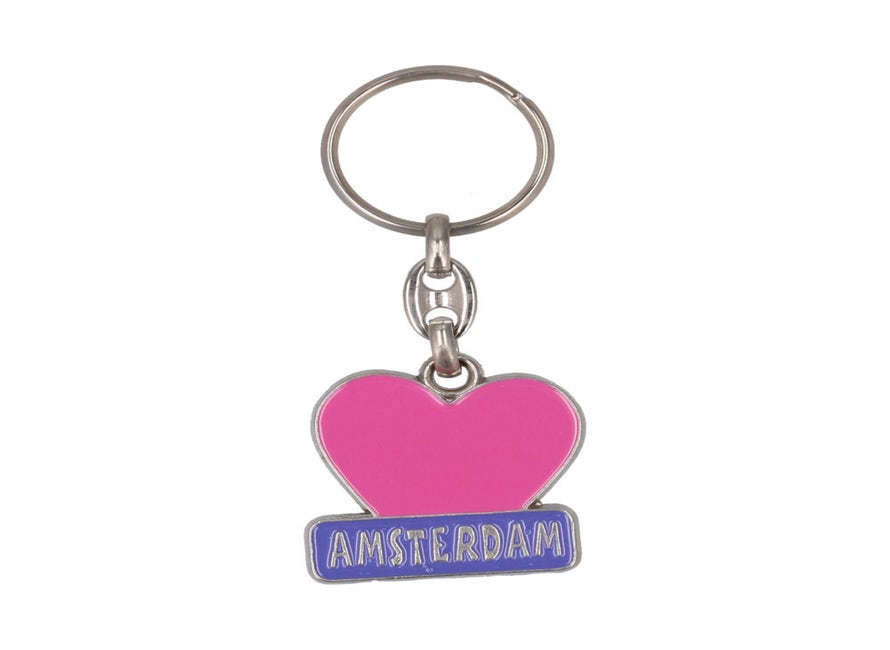 Porte-clé Coeur Amsterdam rose