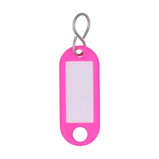 Doos sleutellabel fluor Roze S-haak