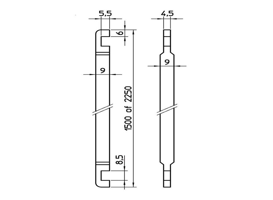 Nemef staaf 1E-225 cm verzinkt