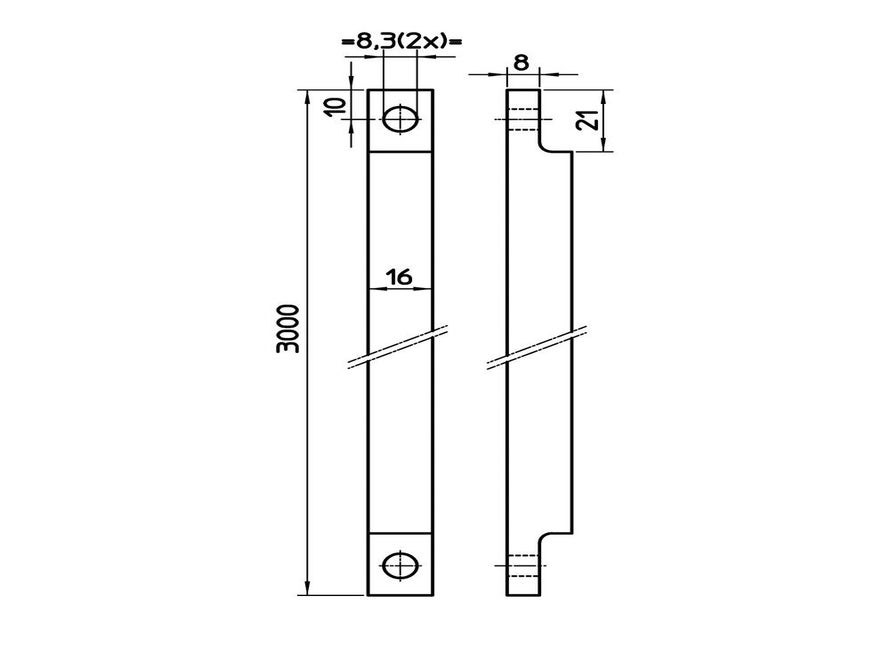 Nemef staaf 16V-300 cm verzinkt