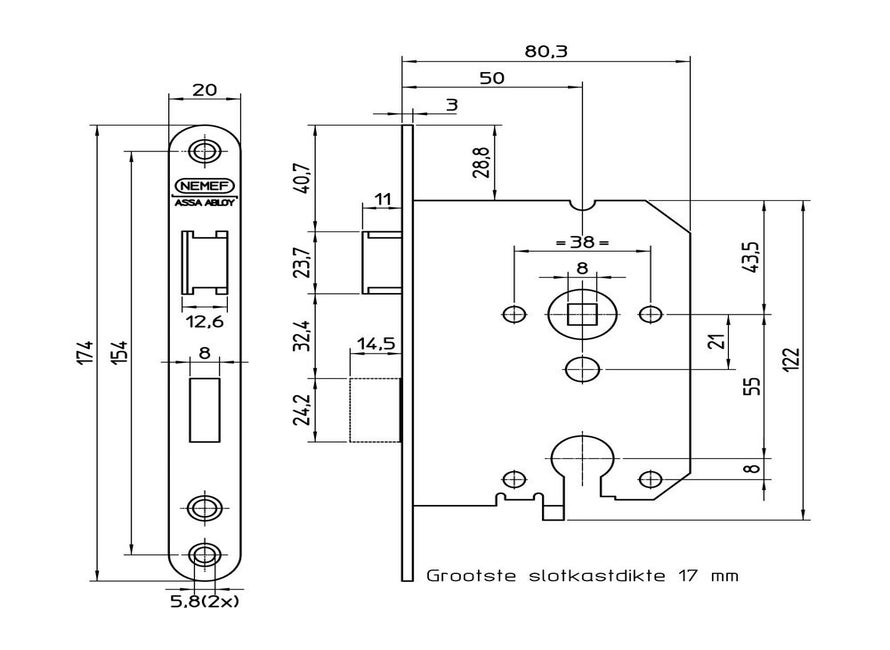 Nemef BSW 1269/17-50 PC55 LR ZWAAR