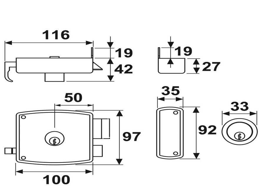 AXA Oplegslot LI 7490-51-49/F8 zwart