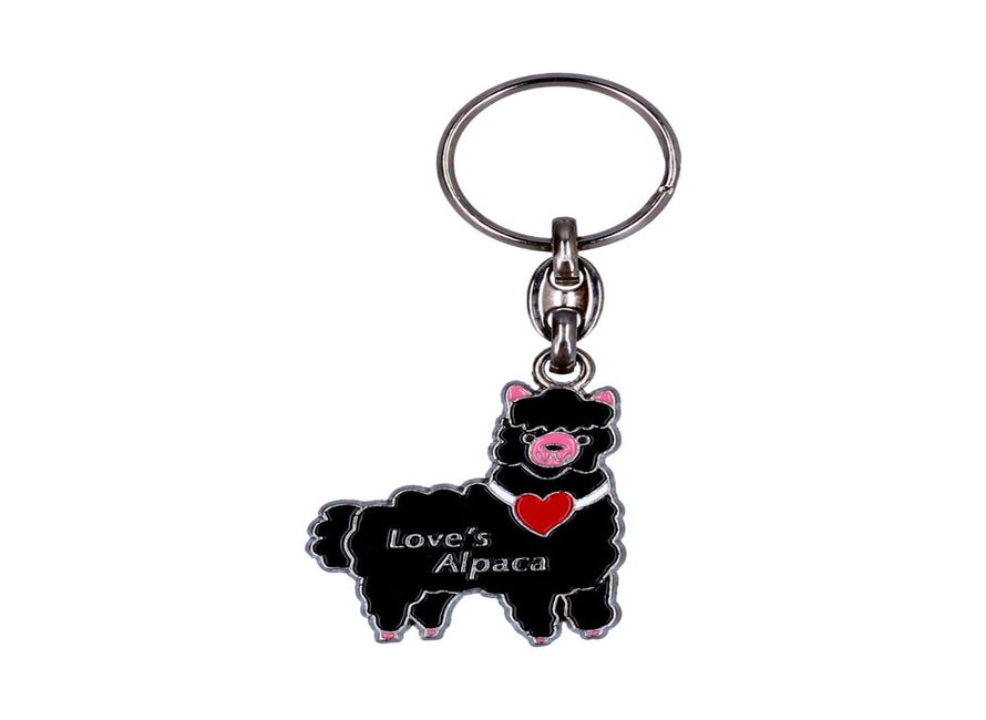 Sleutelhanger Loves Alpaca zwart