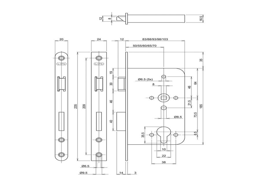 Lips PSU 2423-60-17T24 RC73,5 LR