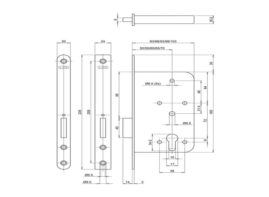 Lips PSU 2455-60-17U20 PC LR
