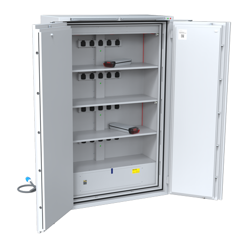 Batteryguard lithium-ion accukast voor veilig opladen accu's van accu's voor e-bikes en choppers